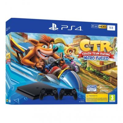PlayStation 4 - Console de jeux - HDR - 1 To HDD - noir de jais - Crash Team Racing Nitro-Fueled