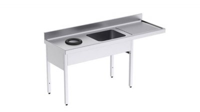 DISTFORM Plonge Inox Vide-Ordure et Espace pour Lave-Vaisselle - 1800 x 700 -
