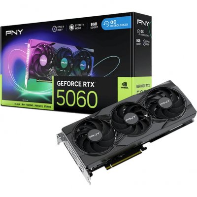 PNY  GeForce RTX 5060 8GB ARGB Overclocked Triple Fan - Neuf