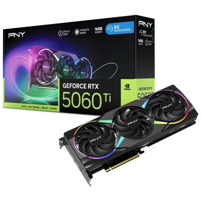 PNY  GeForce RTX 5060 Ti EPIC-X RGB Overclock&eacute;e Triple Ventilateur 16 Go GDDR7 Reflex 2 RTX AI DLSS4
