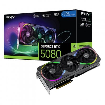 PNY  GeForce RTX 5080 16GB ARGB Overclocked Triple Fan 