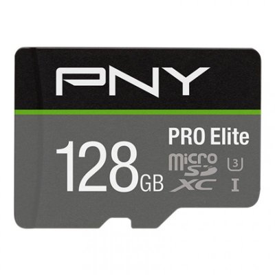 PNY  micro-sd pro elite 128gb class xc class 10 / uhs-i u3a1 v30+sd ada noir