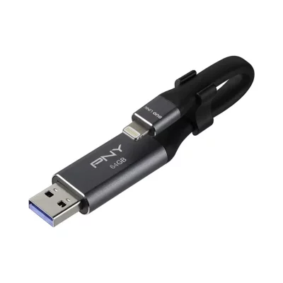 PNY  P-FDI64GLA02GC-RB Cl&eacute; USB 3.0 Gris M&eacute;tallis&eacute; 64 Go