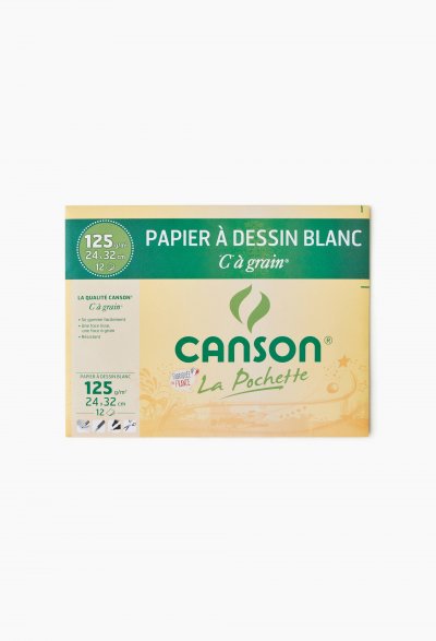 CANSON Pochette C &Agrave; Grain&reg; - Papier &Agrave; Dessin Blanc - 24 X 32 Cm