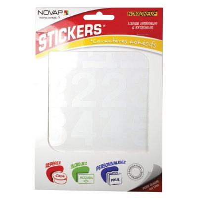 NOVAP Pochette Chiffres Novadhesif 40mm Blanc
