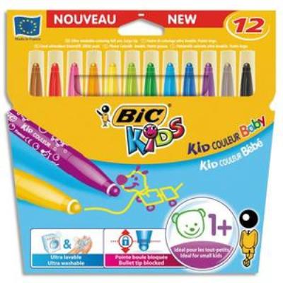BIC Pochette de 12 feutres de coloriage Kids -  - Pointe extra large