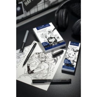 FABER CASTELL Pochette De 4 Feutres Faber-Castell Pitt Pen Manga - Noir