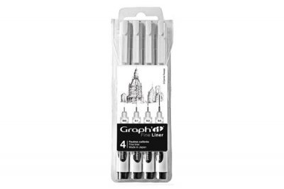 GRAPH IT Pochette de 4 feutres fins noirs - Graph'it Fine liner