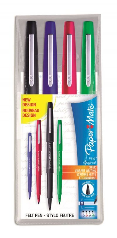 PAPERMATE Pochette de 4 stylos feutre Paper Mate Flair Standard