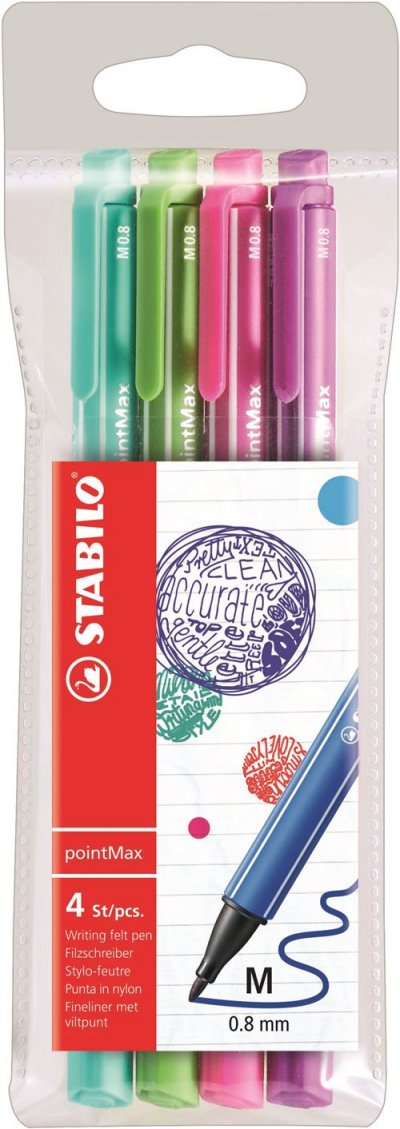 STABILO Pochette de 4 stylos feutres  PointMax Fun