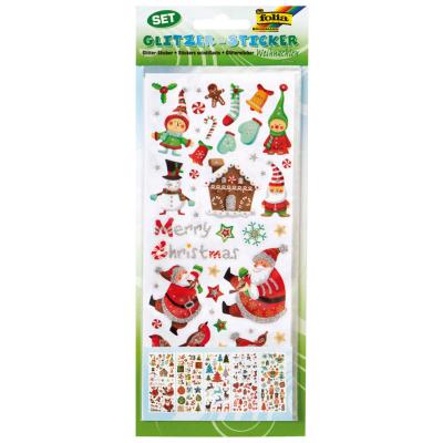 GENERIQUE Pochette de 5 planches de stickers scintillants assortis ""Noel