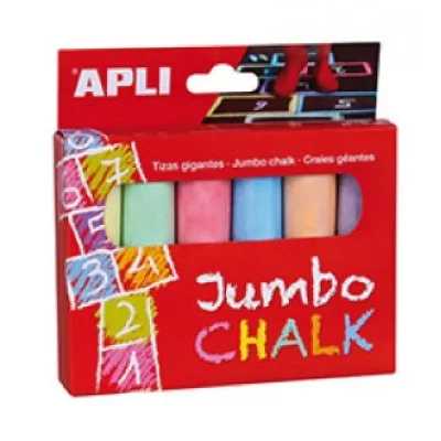 APLI Pochette de 6 craies geantes couleurs 14367