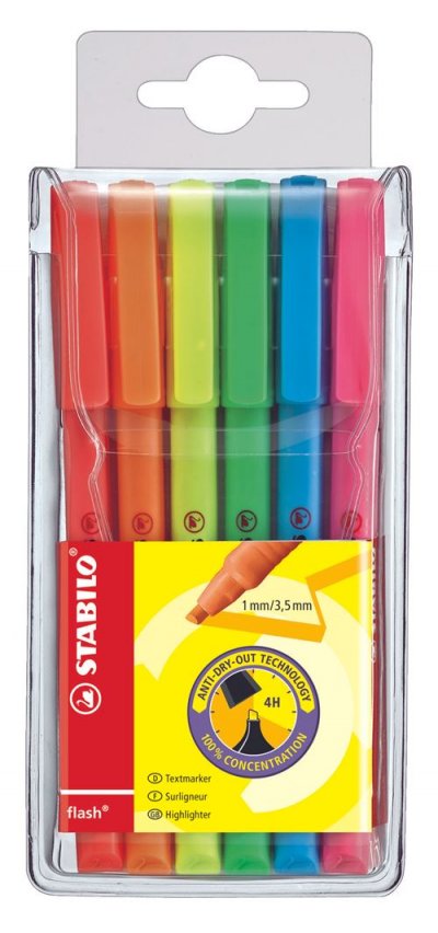 STABILO Pochette de 6 surligneurs  Flash