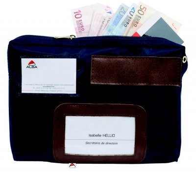 ALBA Pochette de caisse &agrave; soufflets  - format 27 x 18,5 x 4 cm - bleu