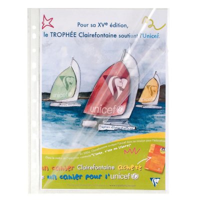 EXACOMPTA Pochette  - Sachet de 10 pochettes perfor&eacute;es A4 Ouverture grand c&ocirc;t&eacute;