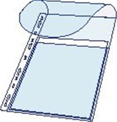 EXACOMPTA Pochette plan perfor&eacute;e A4 polypropyl&eacute;ne 20/100e - Paquet de 10