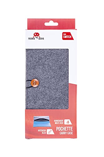 FREAKS AND GEEKS Pochette pour nintendo switch  gris fonc&eacute; et bleu