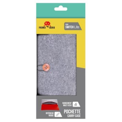 FREK Pochette pour Switch Lite Gris clair/rouge