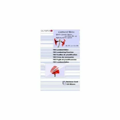 OLYMPIA Pochettes de plastification &agrave; chaud, Pour cartes de visite, 125 microns, 100 pochettes tansparentes