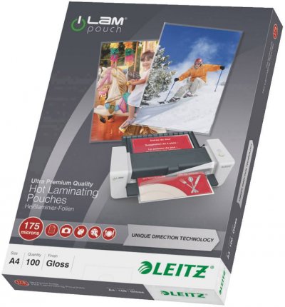 LEITZ Pochettes de plastification  - A4 - 175 microns - pack de 100