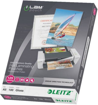 LEITZ Pochettes de plastification  - A5 - 125 microns - pack de 100