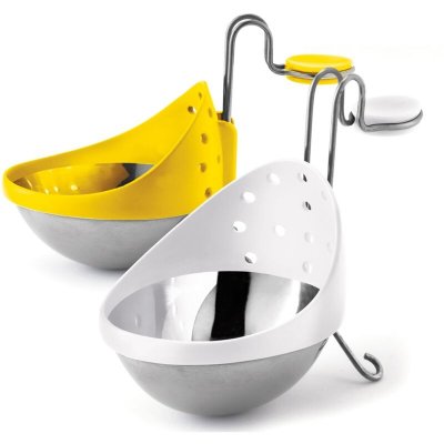 CUISIPRO Pocheuse &agrave; oeufs  acier inoxydable X 2 - jaune/blanc