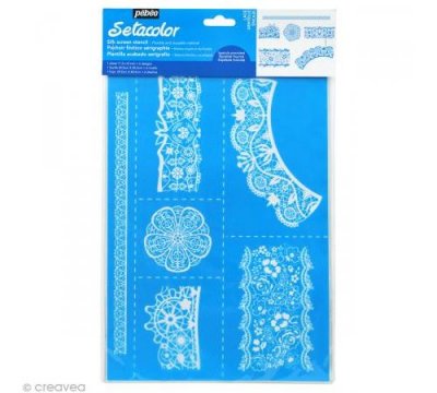 PEBEO Pochoir de s&eacute;rigraphie Setacolor - Dentelle - A4 - 6 motifs
