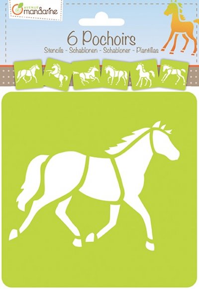 AVENUE MANDARINE Pochoir enfant Chevaux - Set de 6 -  - couleur variant
