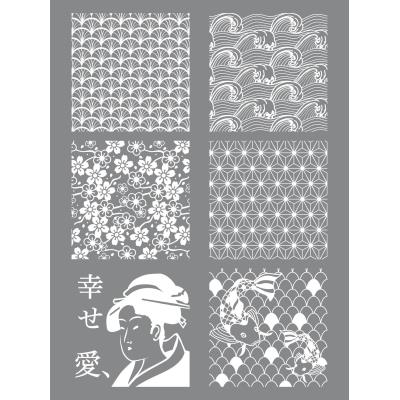 GRAINE CREATIVE Pochoir pour p&acirc;te polym&egrave;re - Japon - Graine cr&eacute;ative