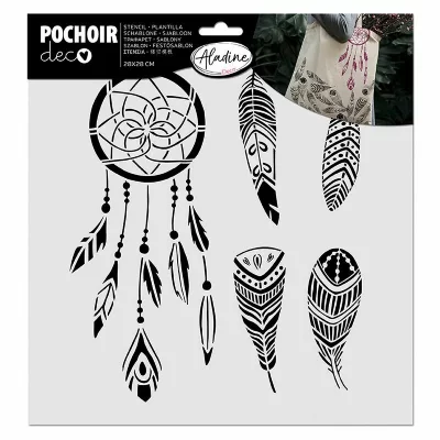 ALADINE Pochoir textile en Plastique - Attrape-r&ecirc;ves - Entre 9,5 et 20 cm