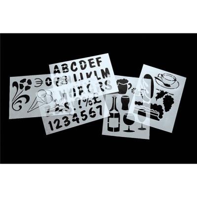SECURIT Pochoirs avec num&eacute;ros images lettres - Lot de 5