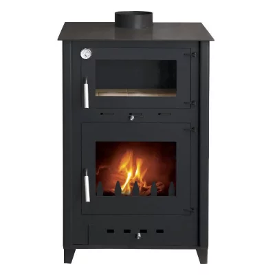INTERSTOVES Po&ecirc;le &agrave; bois avec four Rosa 10 B&ucirc;ches 50cm - Noir 