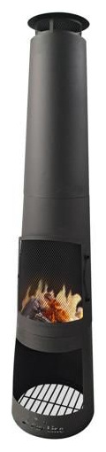PUR LINE Po&ecirc;le &agrave; bois en acier noir avec sortie de fum&eacute;e EFP51 Noir