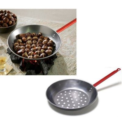 GARCIMA Poele A Chataigne 28 Cm Marron Acier Tout Feu Sauf Induction La Ideal