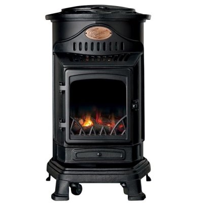 29 Po&ecirc;le &agrave; gaz Provence 3,4 KW Noir mat Effet po&ecirc;le &agrave; bois Fonte v&eacute;ritable Chauffage d'appoint