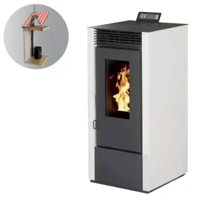 INTERSTOVES Po&ecirc;le &agrave; granules MARINA 14KW Canalisable + Conduit 80/125 - Blanc
