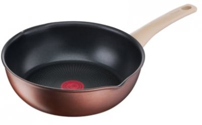 TEFAL Po&ecirc;le profonde aluminium Eco Respect anti-adh&eacute;sif &Oslash;26 cm Marron 