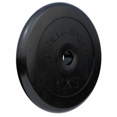 GORILLA SPORTS Poids disque en caoutchouc de 10 kg
