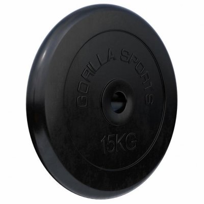 GORILLA SPORTS Poids disque en caoutchouc de 15 kg