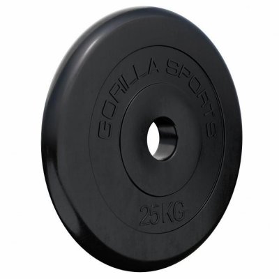 GORILLA SPORTS Poids disque en caoutchouc de 25 kg