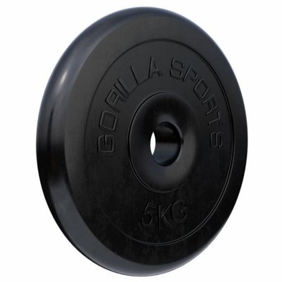 GORILLA SPORTS Poids disque en caoutchouc de 5 kg