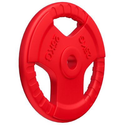 GORILLA SPORTS Poids disque en fonte avec poignees et revetement caoutchouc de 1 25 a 25 kg poids 25 kg