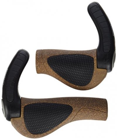 ERGON Poignees avec bar end  gp3 biokork pour rohloff nexus marron noir