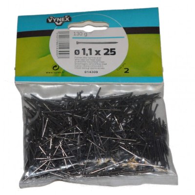VYNEX Pointe t&ecirc;te homme - acier brut - 1.1x25 mm