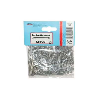 VYNEX Pointe t&ecirc;te homme - acier brut - 2.2x50 mm