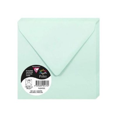 CLAIREFONTAINE Pollen Enveloppe 120g 140x140 vert jade pqt 20