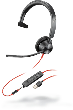 POLY  Blackwire 3315 - 3300 Series - micro-casque - sur-oreille - filaire - USB, jack 3,5mm 