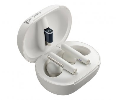 POLY  &Eacute;couteur Blanc Voyager Free 60/60+ Certifi&eacute; Microsoft Teams (2 Pi&egrave;ces) 