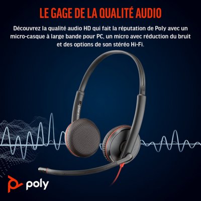 POLY   Blackwire C3225 Stereo USB-C Headset Noir