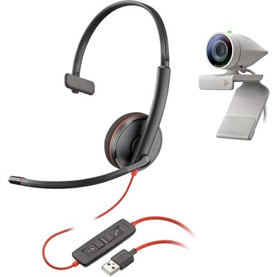 PLANTRONICS Polycom 2200-87120-025 Casque mono jack 3,5 mm, USB filaire supra-aural noir 
